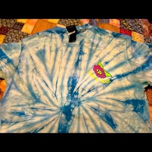 Blue and white tie-dye shirt